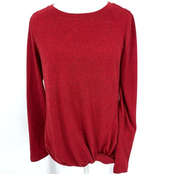 Christopher & Banks red heather faux knot front sweater, size M - Picture 1 of 7